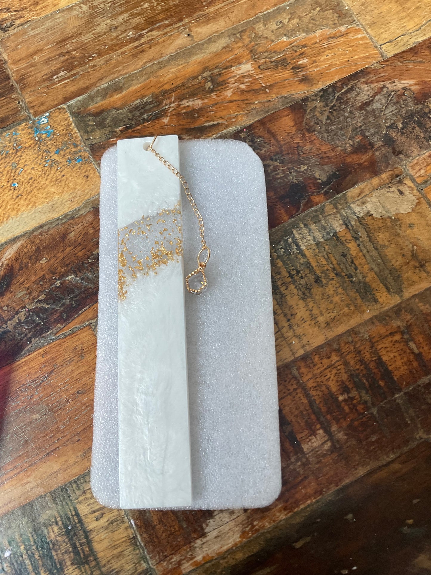 Marble resin bookmark