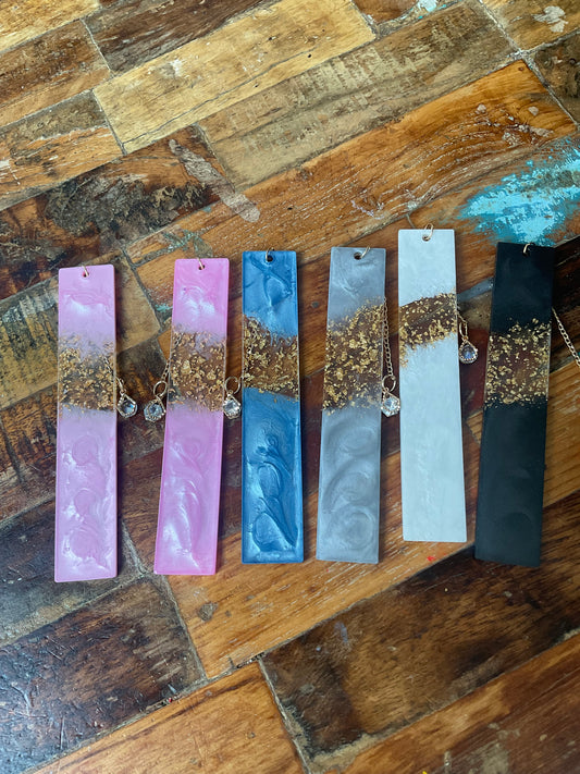 Marble resin bookmark