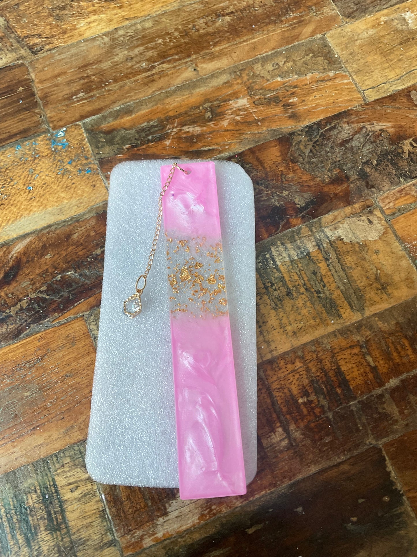 Marble resin bookmark