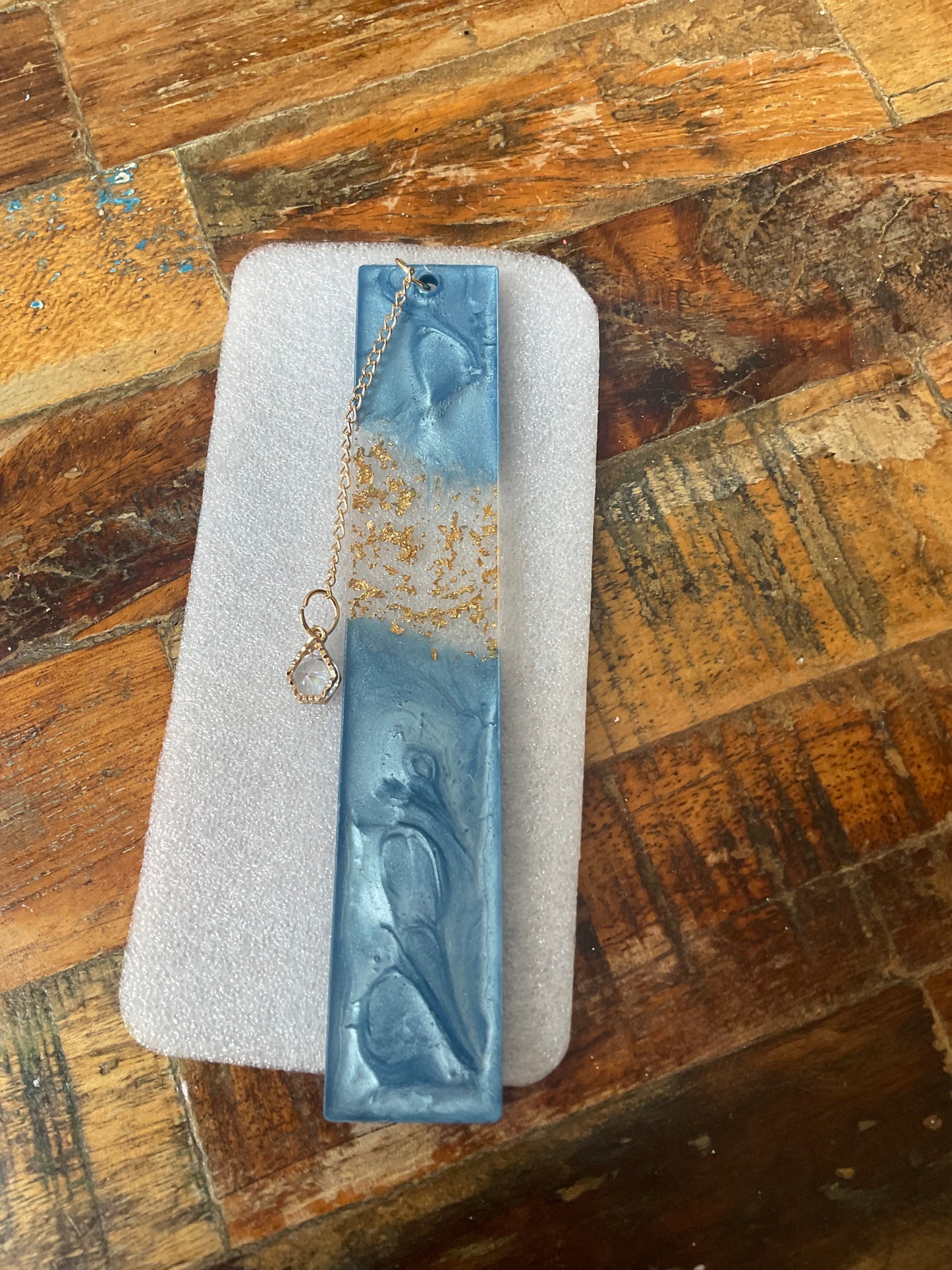 Marble resin bookmark