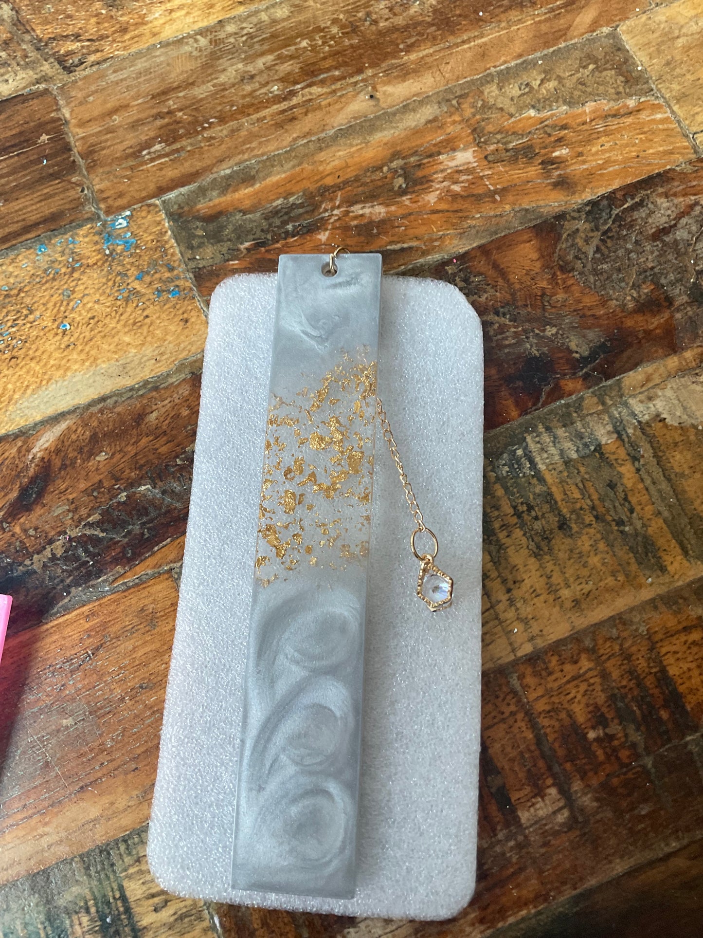 Marble resin bookmark
