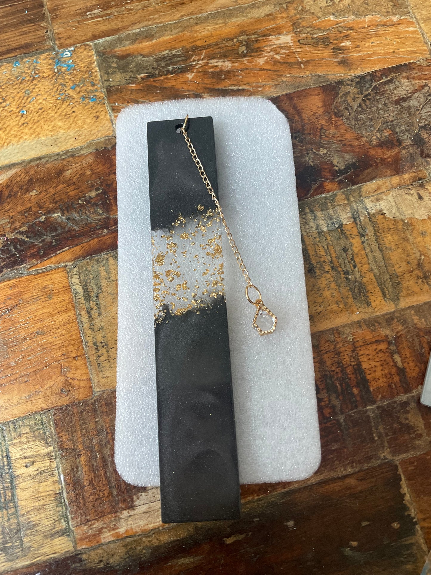 Marble resin bookmark
