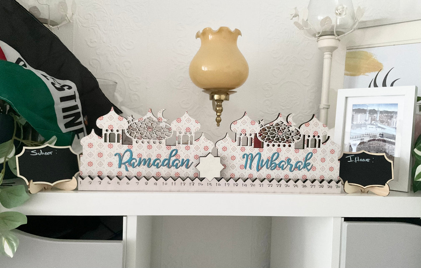 Ramadan wooden countdown tracker